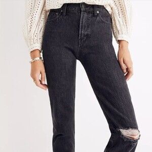 Madewell The Perfect Vintage Jean in Roxstone Wash: Knee-Rip Edition Size 25